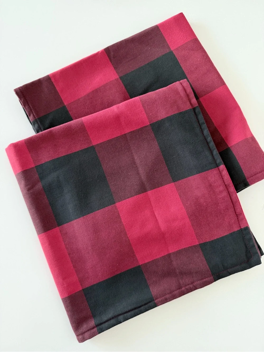 Pottery Barn Red and Black Buffalo Plaid Pillow Shams Set of 2